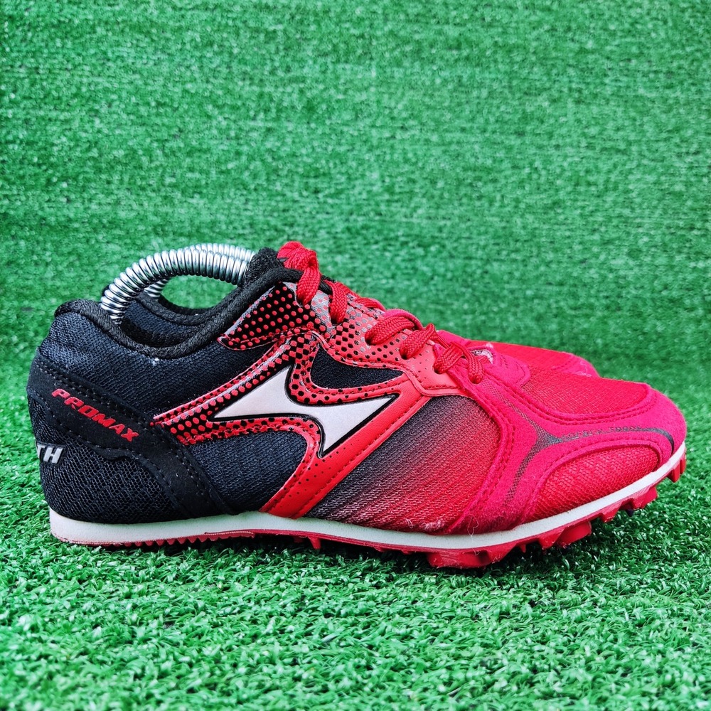 Health Track Spikes Kids Size 5 Red Black Promax H2204 Athletic Racing Shoes